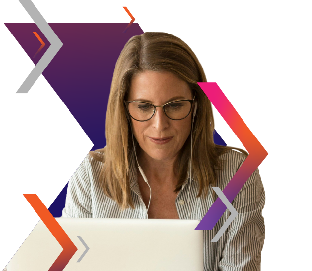 Woman looking at laptop