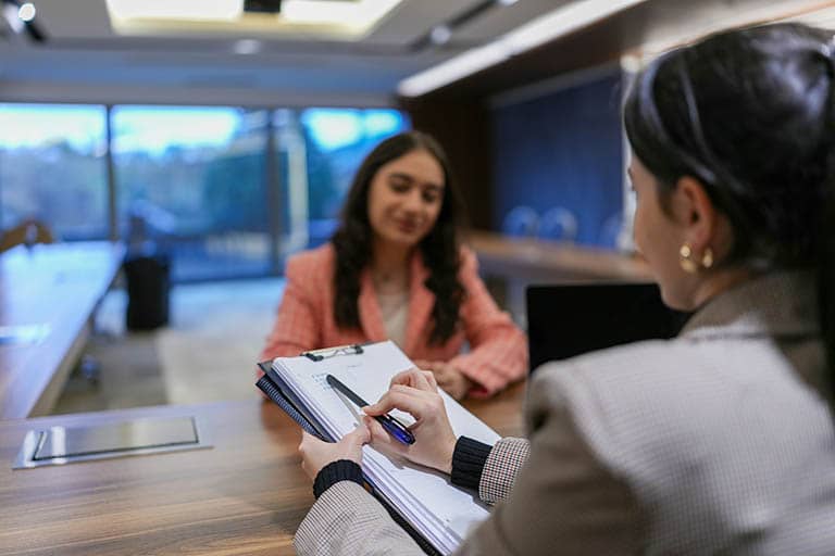 interviewing an employee